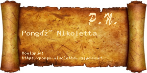 Pongó Nikoletta névjegykártya