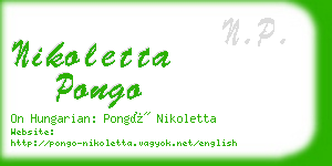 nikoletta pongo business card